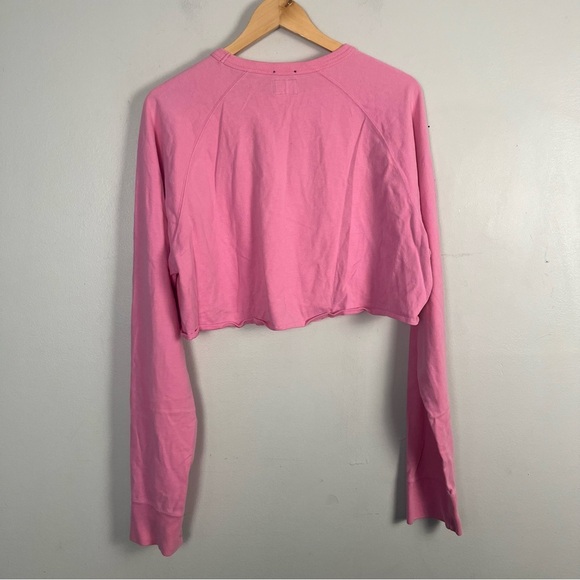 Vintage Y2K Abercrombie & Fitch super cropped pink branded long sleeve size XL - Picture 5 of 5